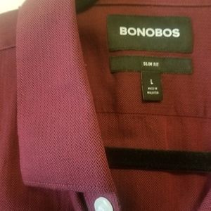 Bonobos Burgundy and Black Chevron Desk to Dinner Shirt